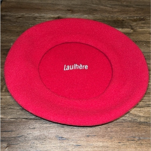 VTG Laulhère Authentic Red Traditional Made in Paris France Wool Beret Hat/Cap main image 11